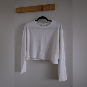 Sunday Best Cropped Waffle Long-sleeve Shirt